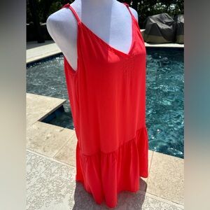 Neon 80's Spaghetti Strap Sundress Women's Size L Large Stunning!
